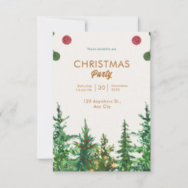 Invitación Navidades de invierno de Beige Verde