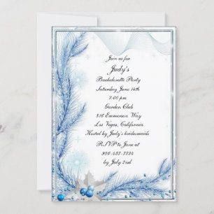 Invitación Navidades de invierno de Blue Pine Boda Bacheloret