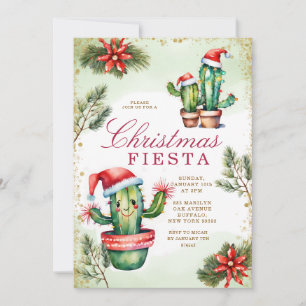 Invitación Navidades de invierno de Cactus mexicanos de corte