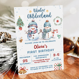Invitación Navidades de invierno de Onederland Cumpleaños de 