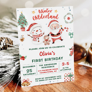 Invitación Navidades de invierno de Onederland Cumpleaños de 