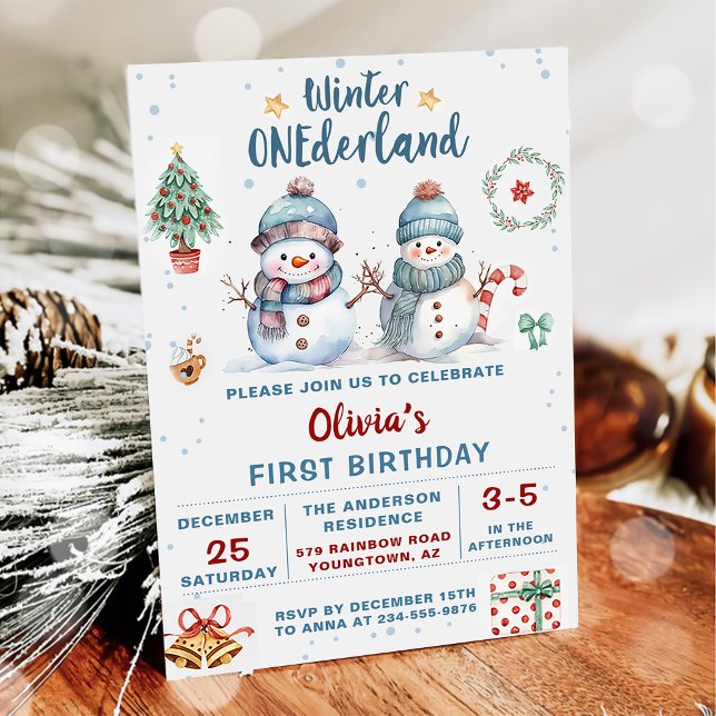 Invitación Navidades de invierno de Onederland Cumpleaños de  (Subido por el creador)