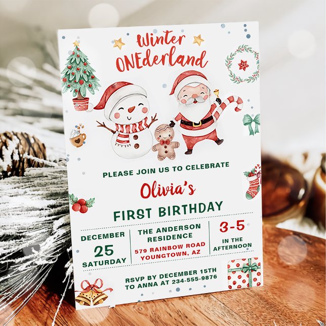 Invitación Navidades de invierno de Onederland Cumpleaños de  (Subido por el creador)