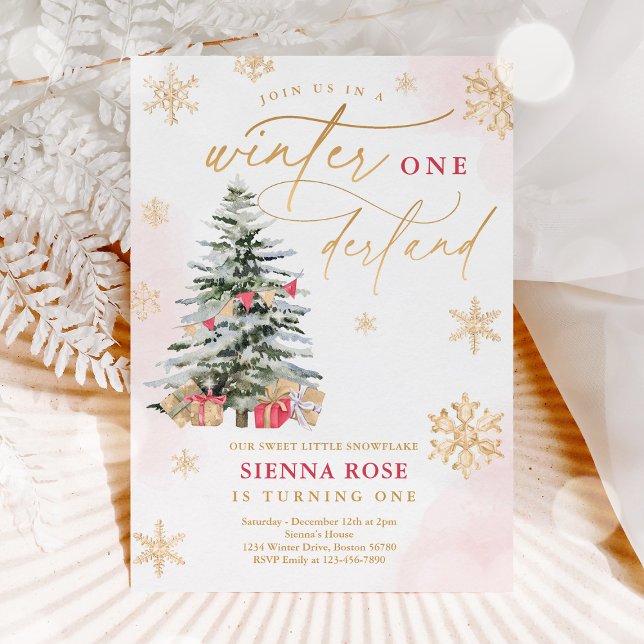Invitación Navidades de invierno de Onederland Cumpleaños Roj (Subido por el creador)