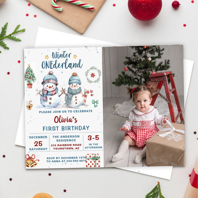 Invitación Navidades de invierno de Onederland foto de cumple (Subido por el creador)