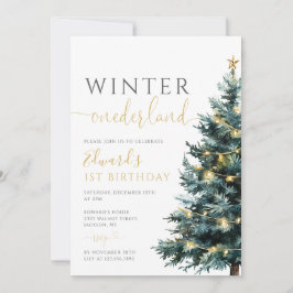 Invitación Navidades de invierno de Onederland Primer Fiesta 