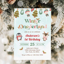 Invitación Navidades de invierno de Onederland Primer Fiesta