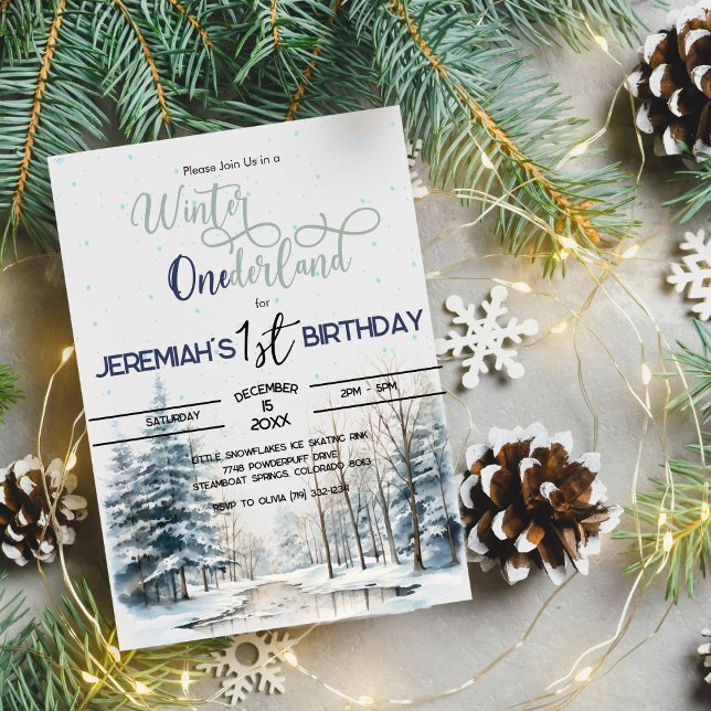 Invitación Navidades de invierno de Onederland primer niño de (Subido por el creador)
