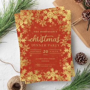 Invitación Navidades de invierno de oro moderno de maravilla