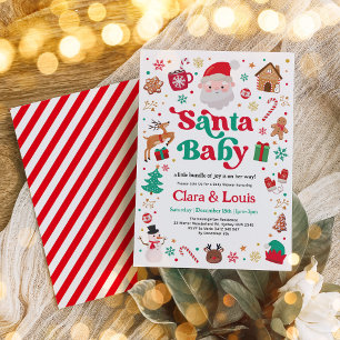 Invitación Navidades de invierno de Santa Bebé Baby Shower ne