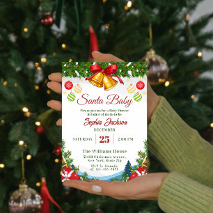 Invitación navidades de invierno de Santa Bebé vacaciones Bab