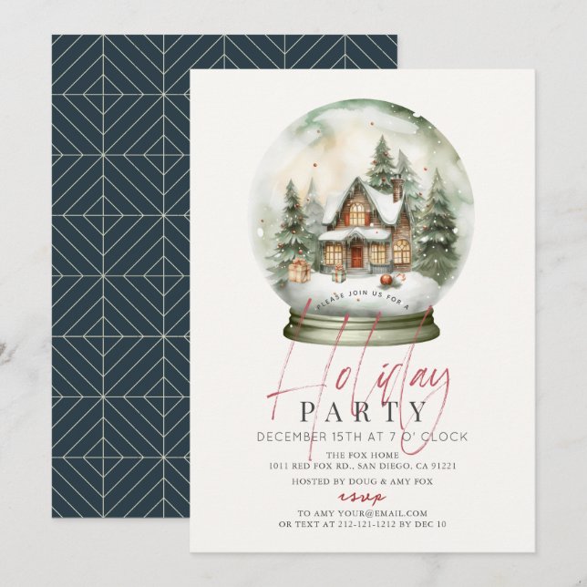 Invitación Navidades de invierno del Globe de la Nieve (Anverso / Reverso)