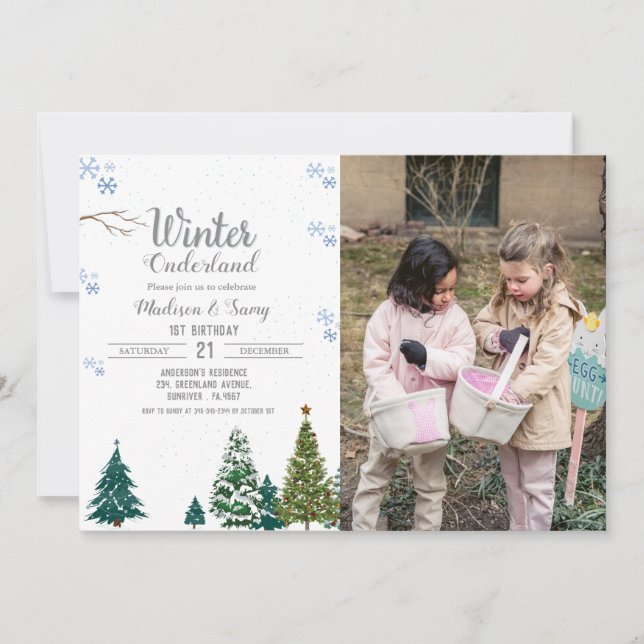 Invitación Navidades de invierno en tierra firme Fiesta de cu (Anverso)