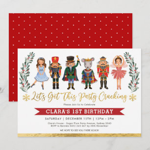 Invitación Navidades de invierno Fiesta de Nutcracker Cute Nu