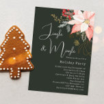 Invitación Navidades de invierno Floral Jingle y Mingle Fiest<br><div class="desc">Esta invitación a la fiesta de Navidades florales de invierno, que se celebra en invierno, tiene un diseño elegante y llamativo, con ilustraciones de acuarela vibrantes de poinsettias rojas y rosadas y delicada vegetación de invierno. Con elementos botánicos de moda como el pino, la harina y las bayas de invierno,...</div>