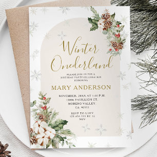 Invitación Navidades de invierno Floral Onederland Primer cum