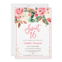 Navidades de invierno floral Watercolor foto Sweet