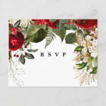 navidades de invierno florals boda postal rsvp