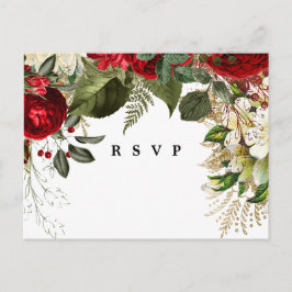 Invitación navidades de invierno florals boda postal rsvp