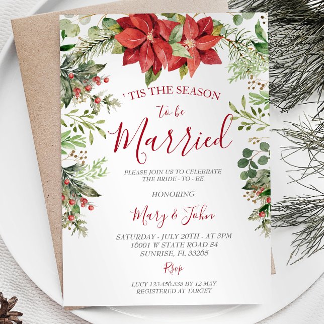 Invitación Navidades de invierno Greenery Floral Boda (Subido por el creador)