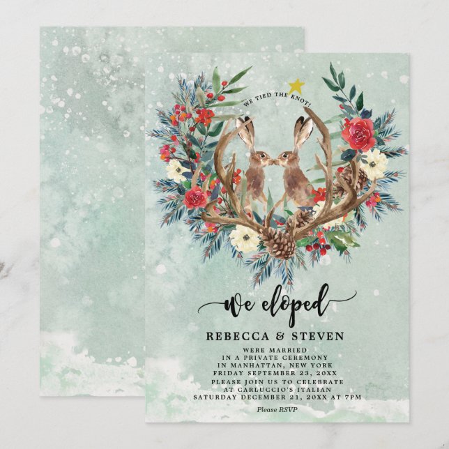 Invitación navidades de invierno harinas de flores que fugamo (Anverso / Reverso)