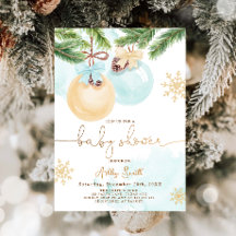 Navidades de invierno invitados de Baby Shower Blu