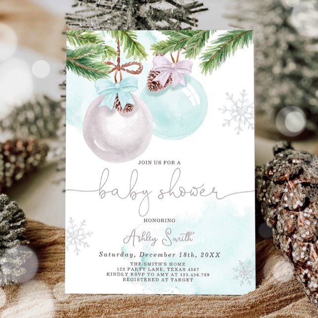 Invitación Navidades de invierno invitados de Baby Shower Blu (Subido por el creador)