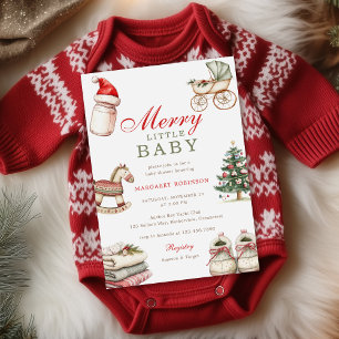 Invitación Navidades de Invierno Merry Little Baby Baby Showe