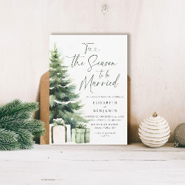 Invitación Navidades de invierno Pine Tree Rustic Elegant Wed