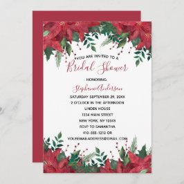 Invitación Navidades de invierno rojos de Poinsettia Bridal S
