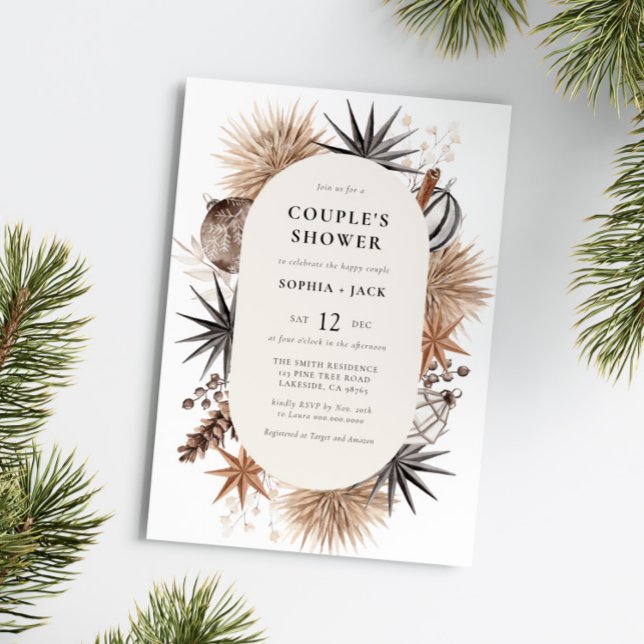 Invitación Navidades de invierno rusos modernos duchas de par (Subido por el creador)