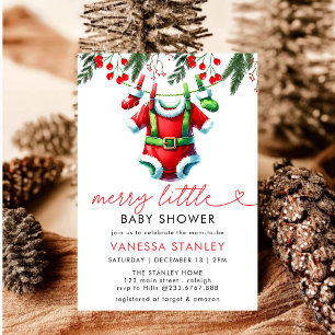 Invitación Navidades de invierno Santa Baby Shower