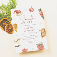 Navidades de invierno Santa Bebé Baby Shower