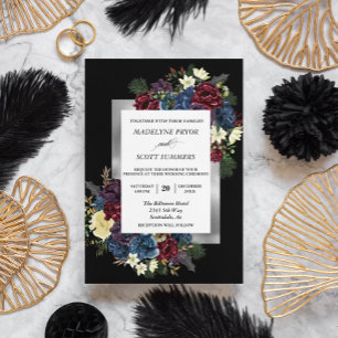 Invitación Navidades de invierno Subió acuarela de Boda flora