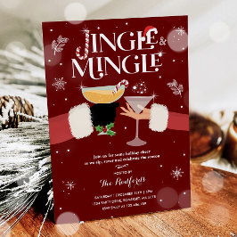 Invitación Navidades De Jingle Y Mingle Fiesta De Cócteles De