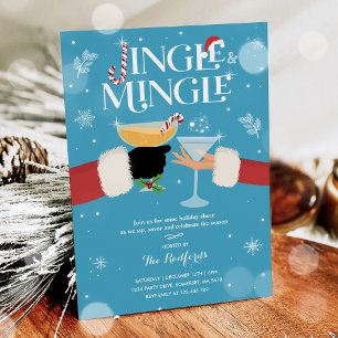 Invitación Navidades De Jingle Y Mingle Fiesta De Cócteles De