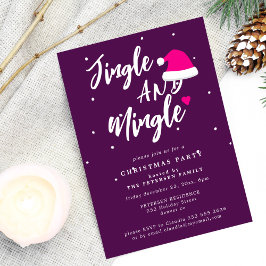 Invitación Navidades de jingle y mingle fiesta púrpura
