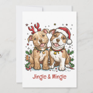 Invitación Navidades De Jingle Y Mingle Pit Bulldoges