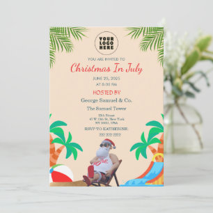 Invitación Navidades de julio Nombre y logotipo de la empre