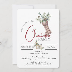 Invitación Navidades DE KNITE CON FIESTA VERDE