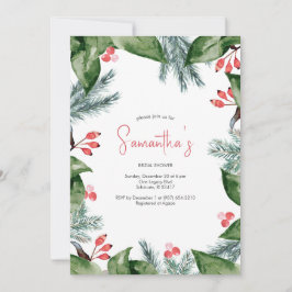 Invitación Navidades de la Boarder Botánica Moderna Ducha Bri