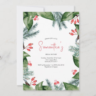 Invitación Navidades de la Boarder Botánica Moderna Ducha Bri