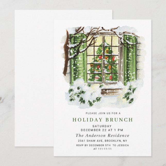 Invitación Navidades de la casa de campo festividades BRUNCH (Anverso / Reverso)