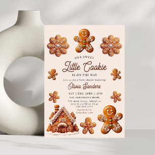 Invitación Navidades de la casa Gingerbread Cookie Baby Showe