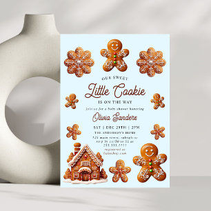 Invitación Navidades de la casa Gingerbread Cookie Baby Showe