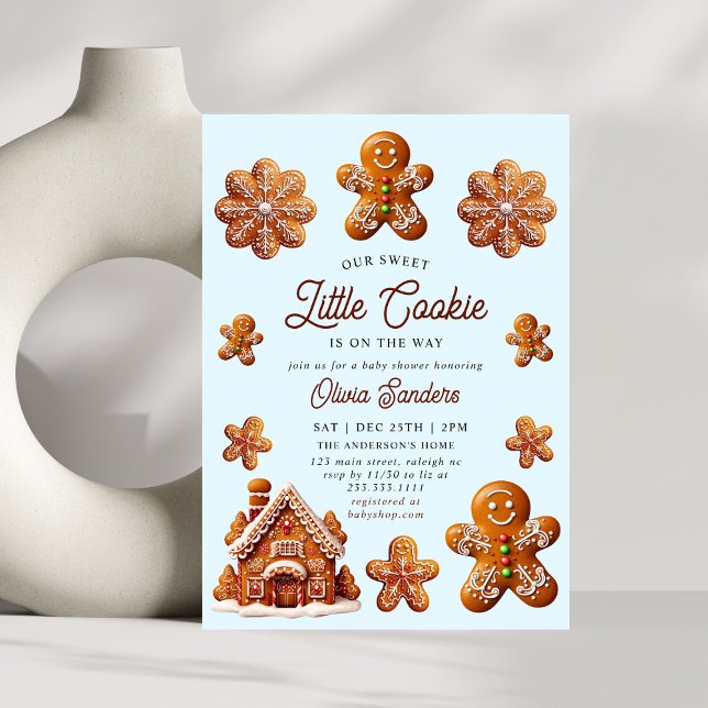 Invitación Navidades de la casa Gingerbread Cookie Baby Showe (Subido por el creador)