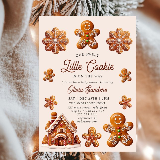Invitación Navidades de la casa Gingerbread Cookie Baby Showe (Subido por el creador)