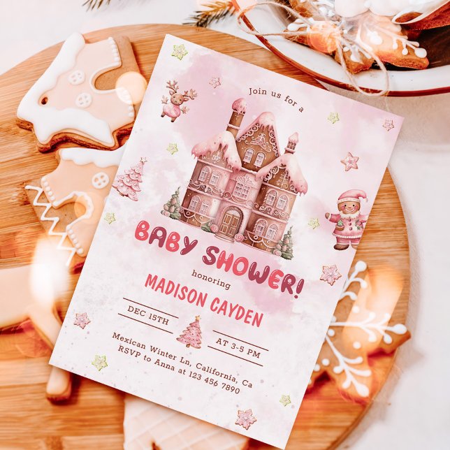 Invitación Navidades de la Casa Rosada Gingerbread Baby Showe (Subido por el creador)