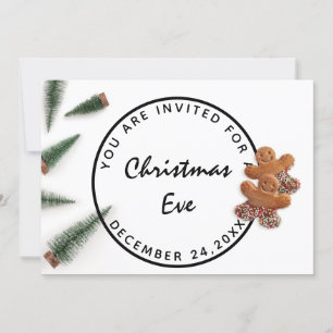 Invitación Navidades de la cena de vacaciones jengibre verde