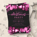 Invitación Navidades de la compañía Wonderland Winter Hot Pin<br><div class="desc">Elegante Empresa formal y Fiesta de Navidades corporativos / Cocktail / Dinner Invitation con copos de nieve y luces de Navidades de color rosado. Impresione a sus amigos y compañeros de trabajo con este sofisticado y elegante diseño de invitación.</div>